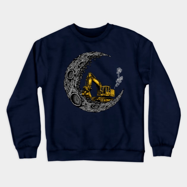 Heavy Duty Digging Moon Crewneck Sweatshirt by supercuss